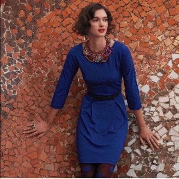 Anthropologie Girls from Savory Blue Dress - Picture 1 of 7